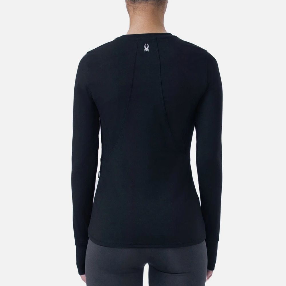 Spyder Black Long Sleeve Thumb Hole Activewear Pullover Top - Picture 4 of 8